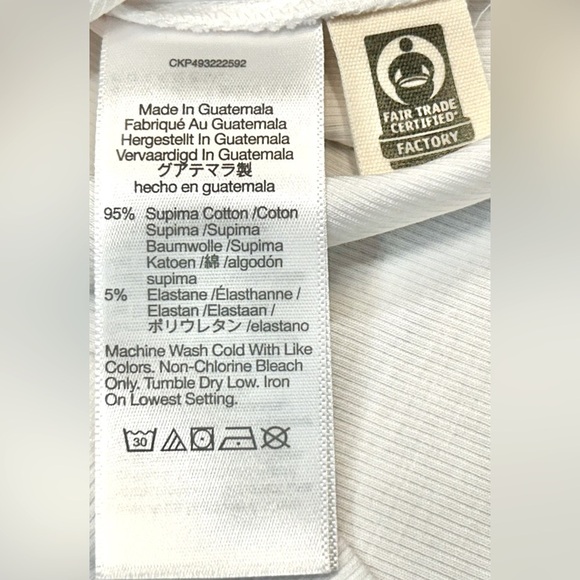 NWT Madewell White (Re)generative Cotton Ribbed Cap-Sleeve Tee, Sizes S & XL - Picture 13 of 14